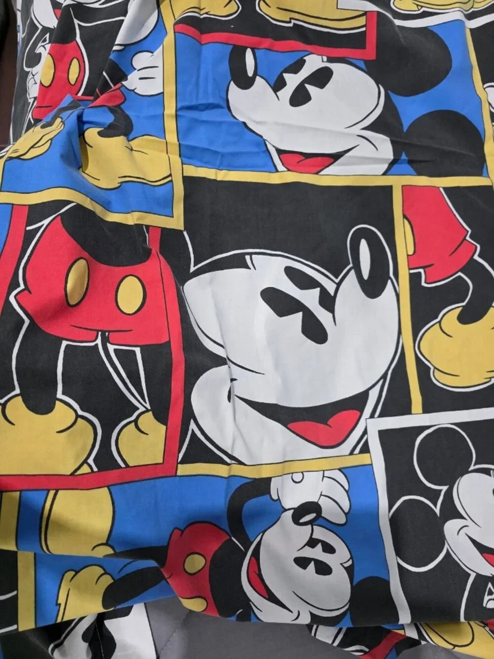 Vintage 90s Disney Mickey Mouse Twin Sheet Set Flat Fitted w/2 Pillowcases